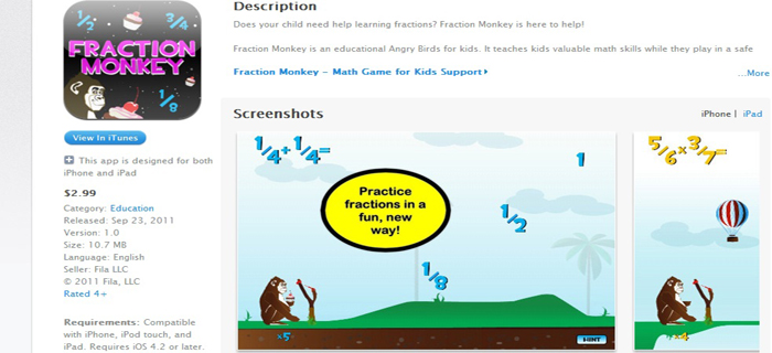 fraction monkey app
