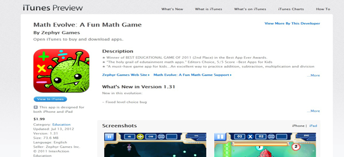 math evolve app